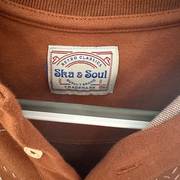 Ska & Soul Tan Knit Polo XXL - Picture 2 of 3
